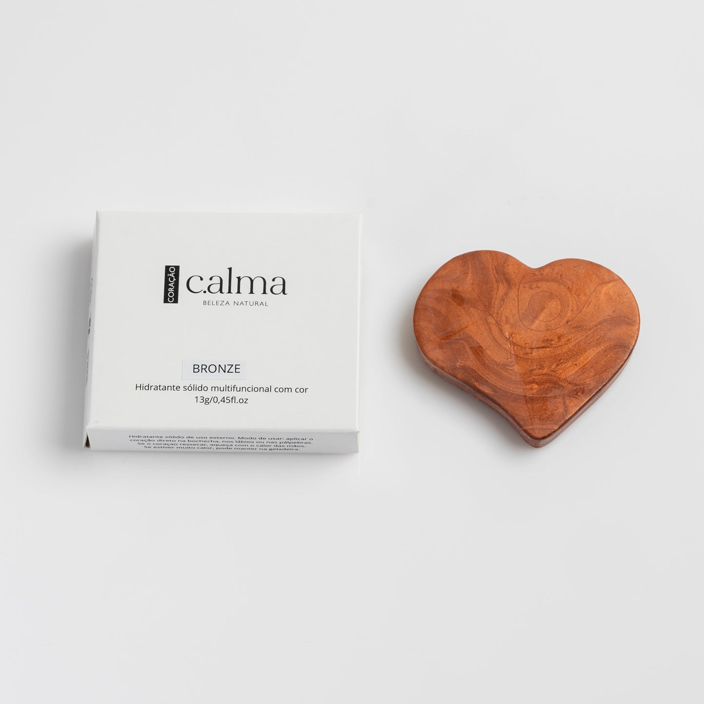 Cosmético Coração Bronze vegano com ativos botânicos naturais