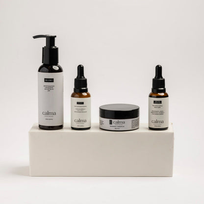 Kit Calma Beleza Natural com Gel 2 em 1, Sérum C, Creme Facial e Néctar Essencial