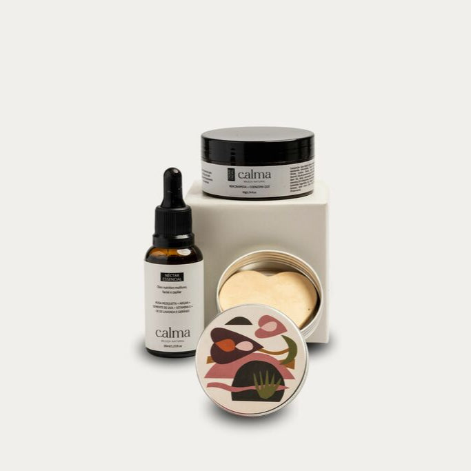 Ritual de beleza minimalista com Kit Coração 2 Calma Beleza Natural