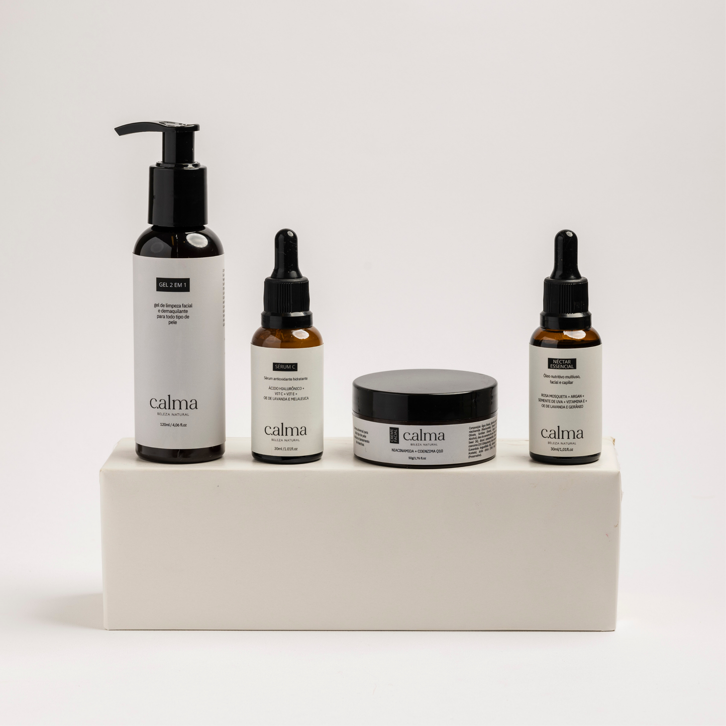 Ritual Facial Completo (Gel 2 em 1 + Sérum C + Creme Facial + Néctar Essencial)
