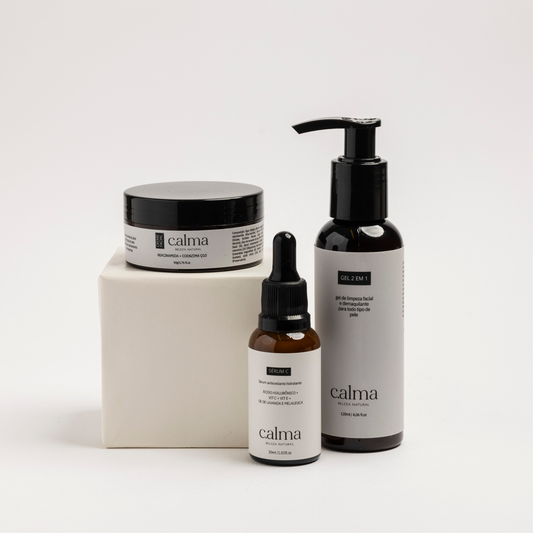 Pele Oleosa (Gel 2 em 1 + Sérum C + Creme Facial)